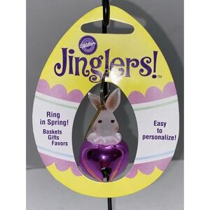 Vtg Wilton Jinglers Easter Bunny Bell Gift Basket Favors Pastel Lavender NWT